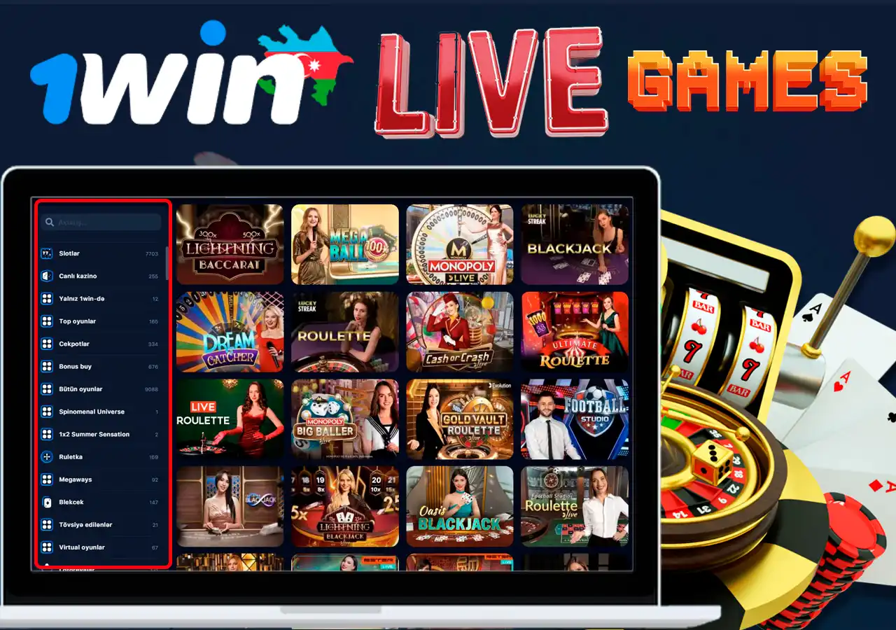 Canlı oyunların böyük seçimi